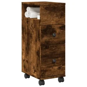 Armario de baño estrecho con ruedas madera roble ahumado von , Schließfächer und Lagerschränke - Ref: Foro24-855236, Preis: 6...