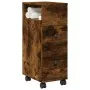Armario de baño estrecho con ruedas madera roble ahumado by , Lockers and storage cabinets - Ref: Foro24-855236, Price: 59,17...