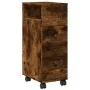 Armario de baño estrecho con ruedas madera roble ahumado by , Lockers and storage cabinets - Ref: Foro24-855236, Price: 59,17...