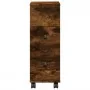 Armario de baño estrecho con ruedas madera roble ahumado by , Lockers and storage cabinets - Ref: Foro24-855236, Price: 59,17...