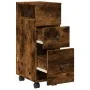 Armario de baño estrecho con ruedas madera roble ahumado by , Lockers and storage cabinets - Ref: Foro24-855236, Price: 59,17...
