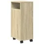 Armario de baño estrecho con ruedas madera roble Sonoma by , Lockers and storage cabinets - Ref: Foro24-855234, Price: 60,89 ...