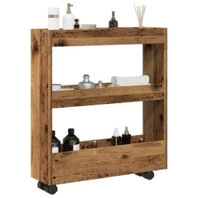 Carro de almacenaje estrecho 3 niveles madera envejecida by , Kitchen and dining carts - Ref: Foro24-855248, Price: 56,12 €, ...