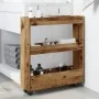 Carro de almacenaje estrecho 3 niveles madera envejecida by , Kitchen and dining carts - Ref: Foro24-855248, Price: 56,12 €, ...