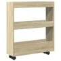 Carro de almacenaje estrecho 3 niveles madera roble Sonoma by , Kitchen and dining carts - Ref: Foro24-855243, Price: 57,12 €...