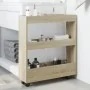 Carro de almacenaje estrecho 3 niveles madera roble Sonoma by , Kitchen and dining carts - Ref: Foro24-855243, Price: 57,12 €...