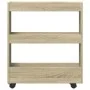 Carro de almacenaje estrecho 3 niveles madera roble Sonoma by , Kitchen and dining carts - Ref: Foro24-855243, Price: 57,12 €...