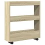 Carro de almacenaje estrecho 3 niveles madera roble Sonoma by , Kitchen and dining carts - Ref: Foro24-855243, Price: 57,12 €...