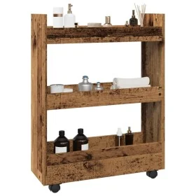 Carro de almacenaje estrecho 3 niveles madera envejecida by , Kitchen and dining carts - Ref: Foro24-855257, Price: 55,84 €, ...