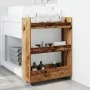 Carro de almacenaje estrecho 3 niveles madera envejecida von , Küchen- und Speisewagen - Ref: Foro24-855257, Preis: 52,55 €, ...