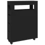Armario de baño estrecho con ruedas madera de ingeniería negro by , Lockers and storage cabinets - Ref: Foro24-855269, Price:...