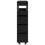 Armario de baño estrecho con ruedas madera de ingeniería negro by , Lockers and storage cabinets - Ref: Foro24-855269, Price:...