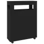 Armario de baño estrecho con ruedas madera de ingeniería negro by , Lockers and storage cabinets - Ref: Foro24-855269, Price:...