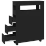 Armario de baño estrecho con ruedas madera de ingeniería negro by , Lockers and storage cabinets - Ref: Foro24-855269, Price:...