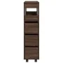 Armario de baño estrecho con ruedas madera marrón roble | Foro24.es | Tu tienda online para hogar, jardín y más Foro24.es