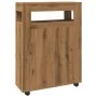 Armario de baño estrecho con ruedas madera roble artisian by , Lockers and storage cabinets - Ref: Foro24-855276, Price: 122,...