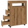Armario de baño estrecho con ruedas madera roble artisian by , Lockers and storage cabinets - Ref: Foro24-855276, Price: 122,...