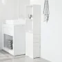 Armario de baño estrecho con ruedas madera de ingeniería blanco von , Schließfächer und Lagerschränke - Ref: Foro24-855295, P...
