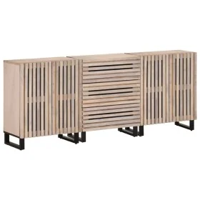 Aparador 3 piezas madera maciza de mango 60x34x75 cm von , Sideboards - Ref: Foro24-3217085, Preis: 359,29 €, Rabatt: %