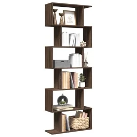 Librería divisora 6 niveles madera marrón roble 70x24x193 cm by , Bookcases and shelves - Ref: Foro24-858090, Price: 96,45 €,...