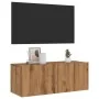 Mueble TV de pared madera ingeniería roble artisan 80x30x30 cm by , TV Furniture - Ref: Foro24-856017, Price: 52,13 €, Discou...