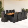 Set de comedor jardín 11 pzas con cojines ratán sintético negro by , Garden sets - Ref: Foro24-3277652, Price: 1,00 €, Discou...