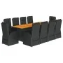 Set de comedor jardín 11 pzas con cojines ratán sintético negro by , Garden sets - Ref: Foro24-3277652, Price: 1,00 €, Discou...