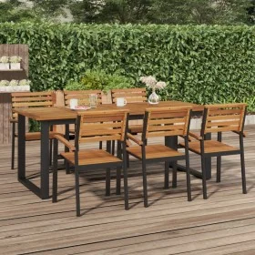 Mesa de jardín con patas en U madera maciza acacia 200x90x75 cm by , Garden tables - Ref: Foro24-319514, Price: 267,00 €, Dis...