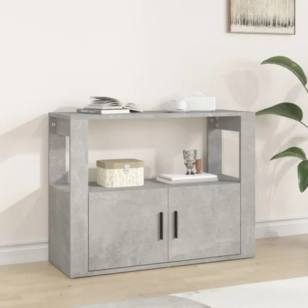 Aparador de madera contrachapada gris hormigón 80x30x60 cm de , Aparadores - Ref: Foro24-819456, Precio: 65,35 €, Descuento: %