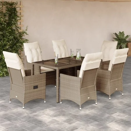 Set comedor de jardín 7 pzas con cojines ratán sintético beige von , Gartensets - Ref: Foro24-3276803, Preis: 786,22 €, Rabat...
