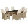 Set comedor de jardín 7 pzas con cojines ratán sintético beige von , Gartensets - Ref: Foro24-3276803, Preis: 786,22 €, Rabat...