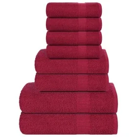 Juego de toallas 8 piezas 100% algodón burdeos 360 gsm by , Toallas de baño y manoplas - Ref: Foro24-137064, Price: 36,95 €, ...