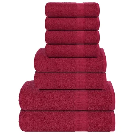 Juego de toallas 8 piezas 100% algodón burdeos 360 gsm by , Toallas de baño y manoplas - Ref: Foro24-137064, Price: 36,95 €, ...