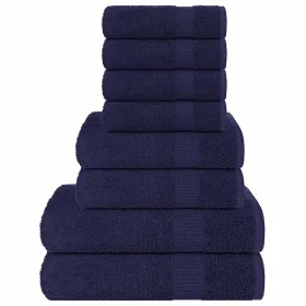 Juego de toallas 8 piezas 100% algodón azul marino 360 gsm by , Toallas de baño y manoplas - Ref: Foro24-137066, Price: 34,28...