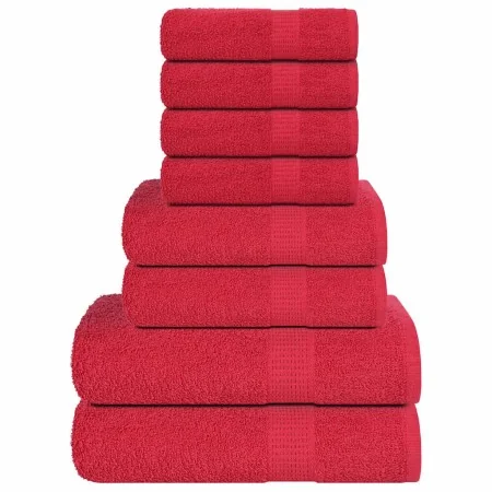 Juego de toallas 8 piezas 100% algodón rojo 360 gsm de , Toallas de baño y manoplas - Ref: Foro24-137072, Precio: 38,15 €, De...