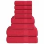 Juego de toallas 8 piezas 100% algodón rojo 360 gsm de , Toallas de baño y manoplas - Ref: Foro24-137072, Precio: 38,15 €, De...