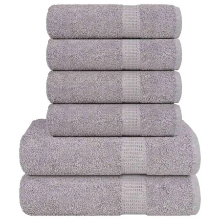 Juego de toallas 6 piezas 100% algodón gris 360 gsm de , Toallas de baño y manoplas - Ref: Foro24-137085, Precio: 36,72 €, De...