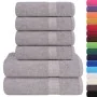 Juego de toallas 6 piezas 100% algodón gris 360 gsm de , Toallas de baño y manoplas - Ref: Foro24-137085, Precio: 36,72 €, De...