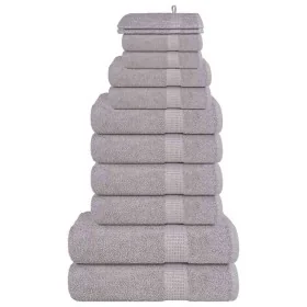 Juego de toallas 12 piezas 100% algodón gris 360 gsm by , Toallas de baño y manoplas - Ref: Foro24-137102, Price: 48,13 €, Di...
