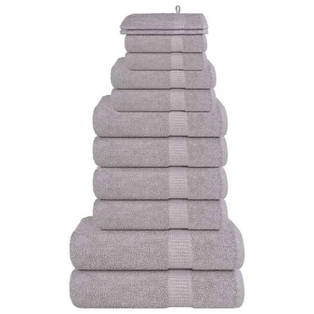 Juego de toallas 12 piezas 100% algodón gris 360 gsm by , Toallas de baño y manoplas - Ref: Foro24-137102, Price: 48,13 €, Di...