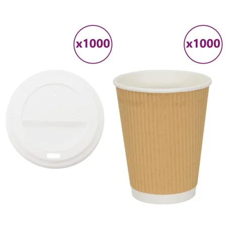 Vasos de café de papel con tapa 1000 uds 16oz 400ml by , Disposable cups - Ref: Foro24-3325226, Price: 202,42 €, Discount: %