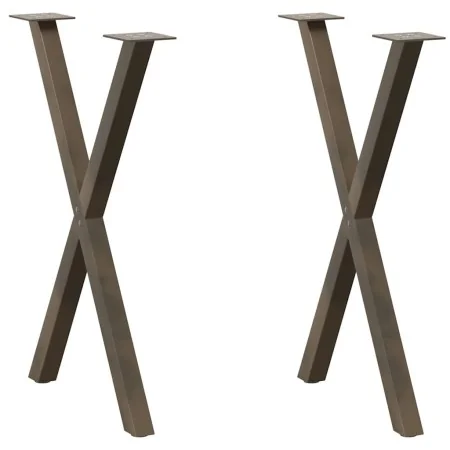 Patas para mesa comedor forma X 2uds acero natural 50x(72-73)cm by , Table legs - Ref: Foro24-4012911, Price: 61,88 €, Discou...