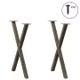 Patas para mesa comedor forma X 2uds acero natural 50x(72-73)cm by , Table legs - Ref: Foro24-4012911, Price: 61,88 €, Discou...
