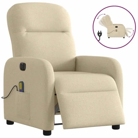 Sillón reclinable de masaje eléctrico tela color crema | Foro24.es | Tu tienda online para hogar, jardín y más Foro24.es