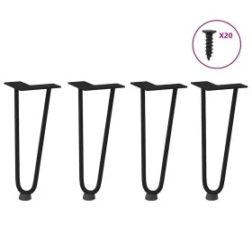 Patas de mesa tipo horquilla 4 uds acero macizo negro 30 cm by , Table legs - Ref: Foro24-4012416, Price: 39,05 €, Discount: %