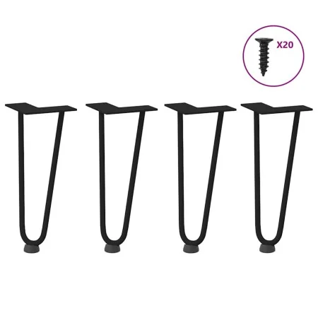 Patas de mesa tipo horquilla 4 uds acero macizo negro 30 cm by , Table legs - Ref: Foro24-4012416, Price: 39,05 €, Discount: %