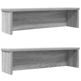 Estantes de cocina apilables 2 uds gris sonoma