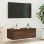Mueble de TV con luces LED roble marrón 75x35,5x25 cm von , TV-Möbel - Ref: Foro24-860235, Preis: 72,35 €, Rabatt: %