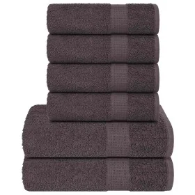 Juego de toallas 6 piezas 100% algodón antracita 360 gsm by , Toallas de baño y manoplas - Ref: Foro24-137079, Price: 34,87 €...