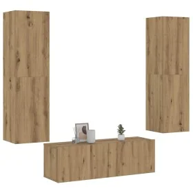 Muebles de TV de pared 3 uds madera ingeniería roble artesanal von , TV-Möbel - Ref: Foro24-3328966, Preis: 180,93 €, Rabatt: %